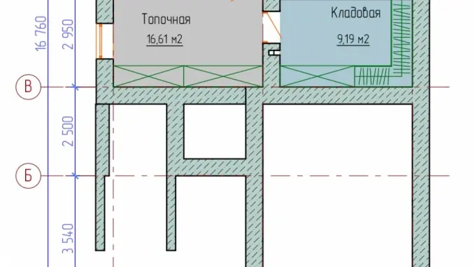 Вариант планировки цокольного этажа №6. Этапы разработки проекта № 147-03