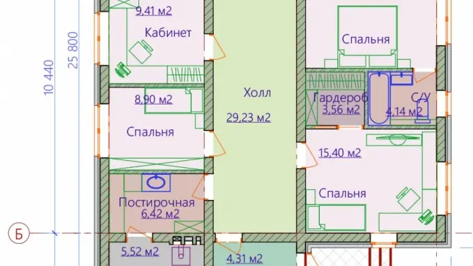Вариант планировки  №5. Этапы разработки проекта №247-01